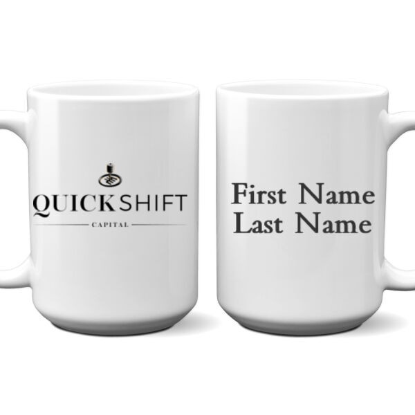 Personalized Quick Shift Capital - 15 oz. NO MINIMUM Full Color Printed Ceramic Mug Thumbnail