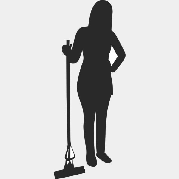 Housekeeper Sweeping Broom Silhouette 4 Thumbnail