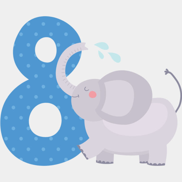 Eight Birthday Animal Elephant Number 1 Thumbnail
